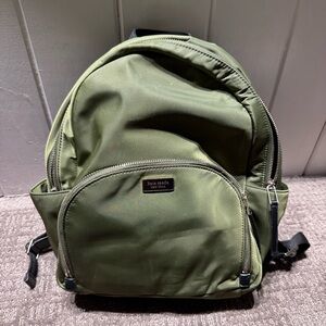 Kate Spade Green Backpack with Durable Fabric and Simple Design